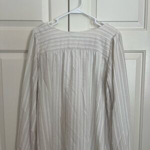 LOFT Cream and Black Textured Blouse